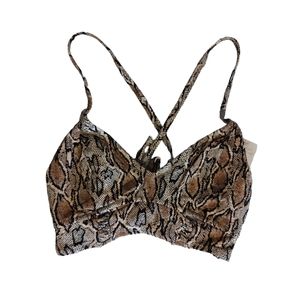 JESSICA Simpson Snake Print Bikini Top Sz S